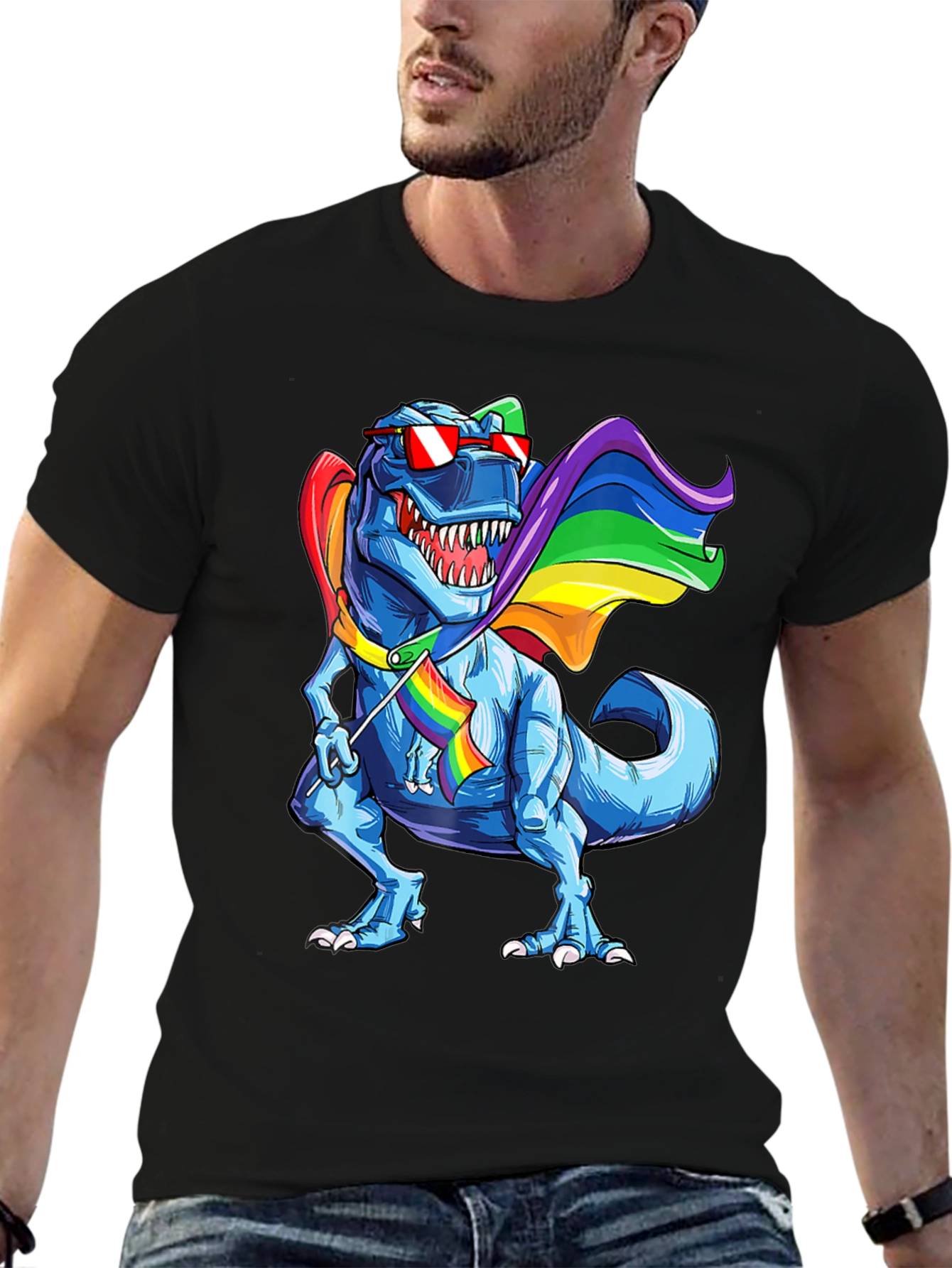 Camiseta Dinosaurio T-Rex Orgullo LGBT