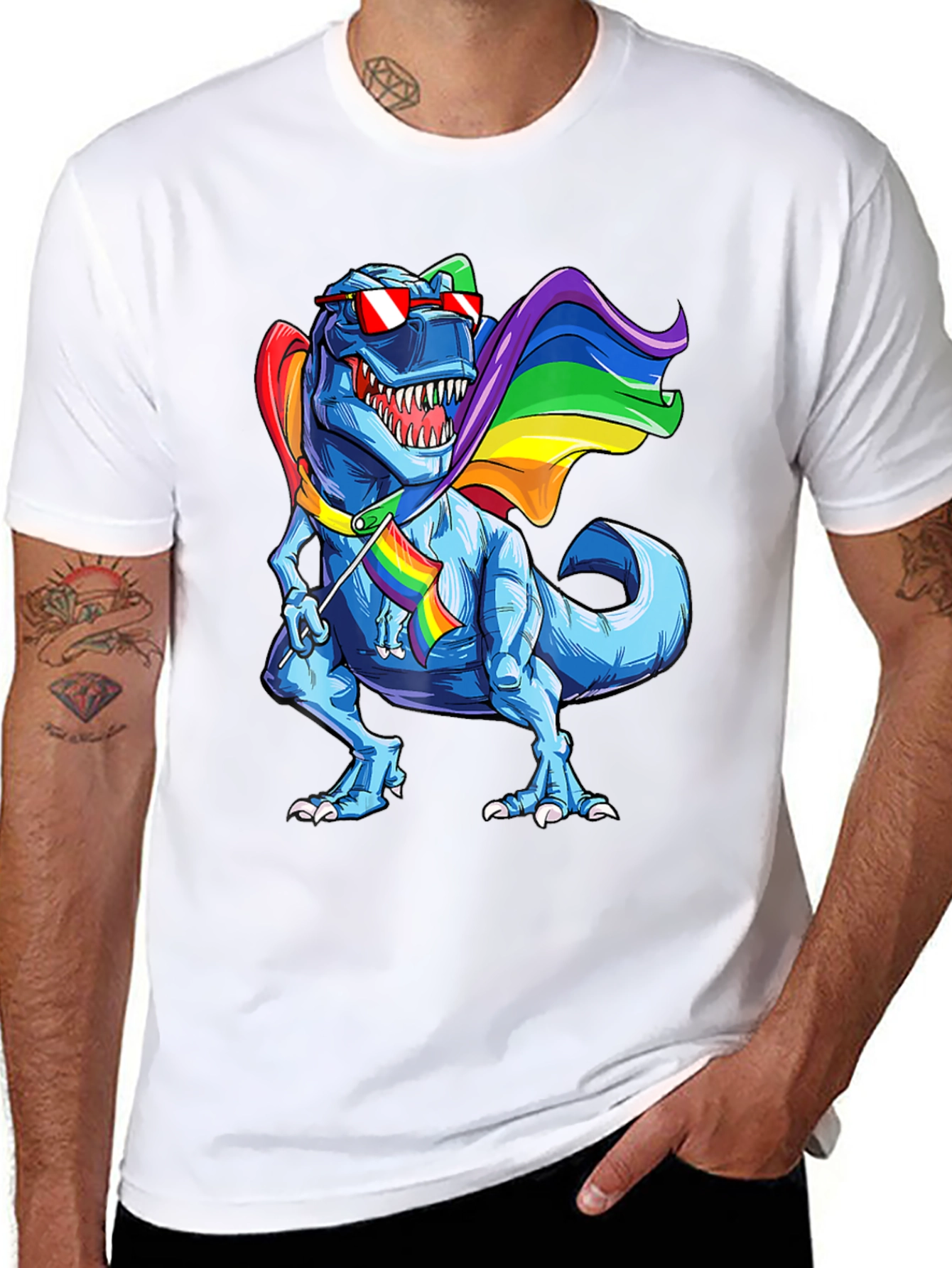 Camiseta Dinosaurio T-Rex Orgullo LGBT