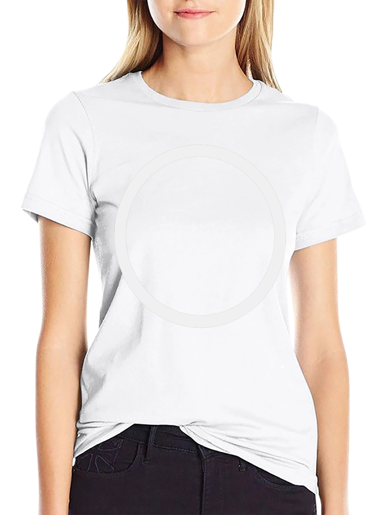 Camiseta Hombre Negra con Círculo Blanco Estilo Casual