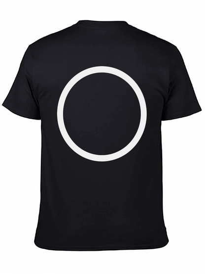 Camiseta Hombre Negra con Círculo Blanco Estilo Casual