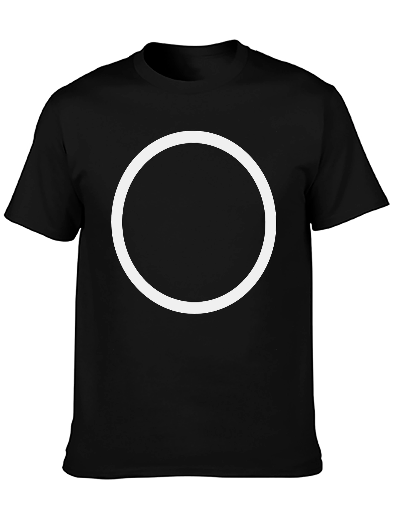 Camiseta Hombre Negra con Círculo Blanco Estilo Casual
