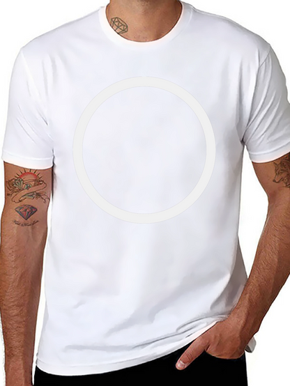 Camiseta Hombre Negra con Círculo Blanco Estilo Casual