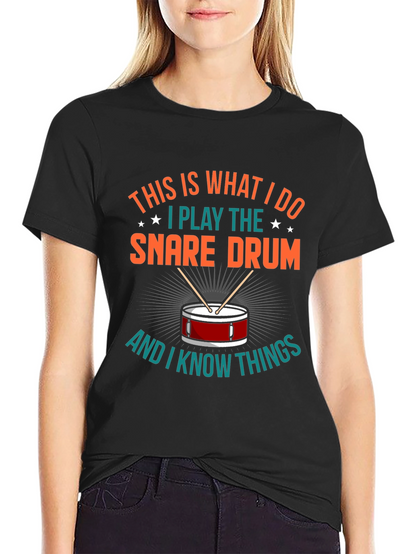 Camiseta Negra con Diseño de Batería