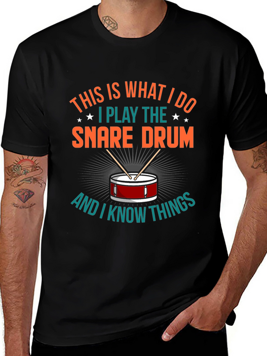 Camiseta Negra con Diseño de Batería