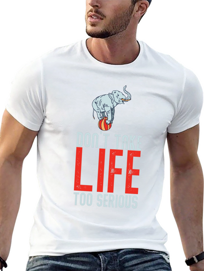 Camiseta Negra con Diseño de Elefante Equilibrista