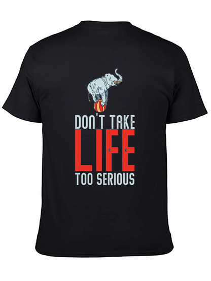 Camiseta Negra con Diseño de Elefante Equilibrista