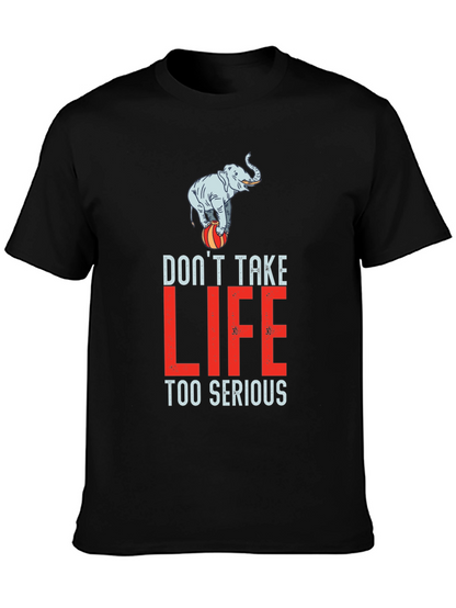 Camiseta Negra con Diseño de Elefante Equilibrista