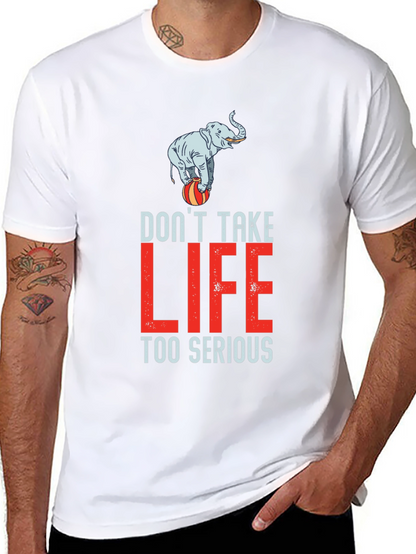 Camiseta Negra con Diseño de Elefante Equilibrista