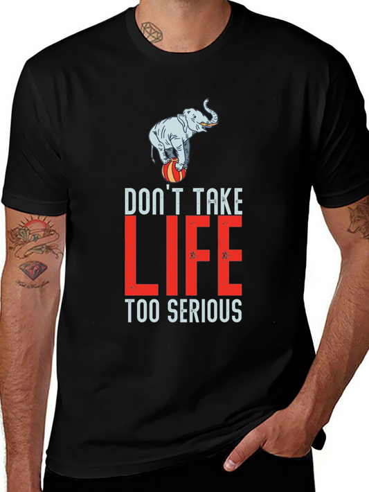 Camiseta Negra con Diseño de Elefante Equilibrista