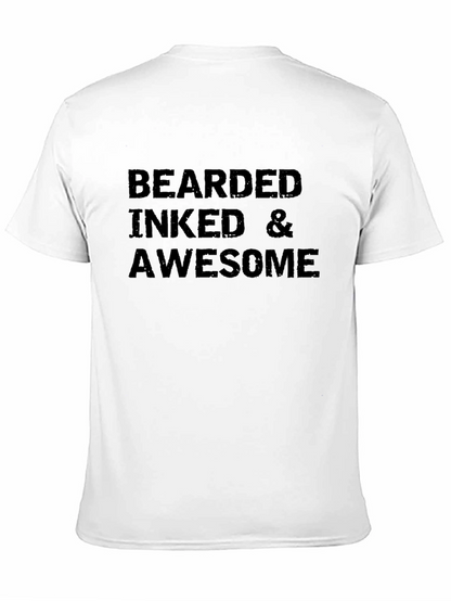 Camiseta Negra: Bearded Inked & Awesome