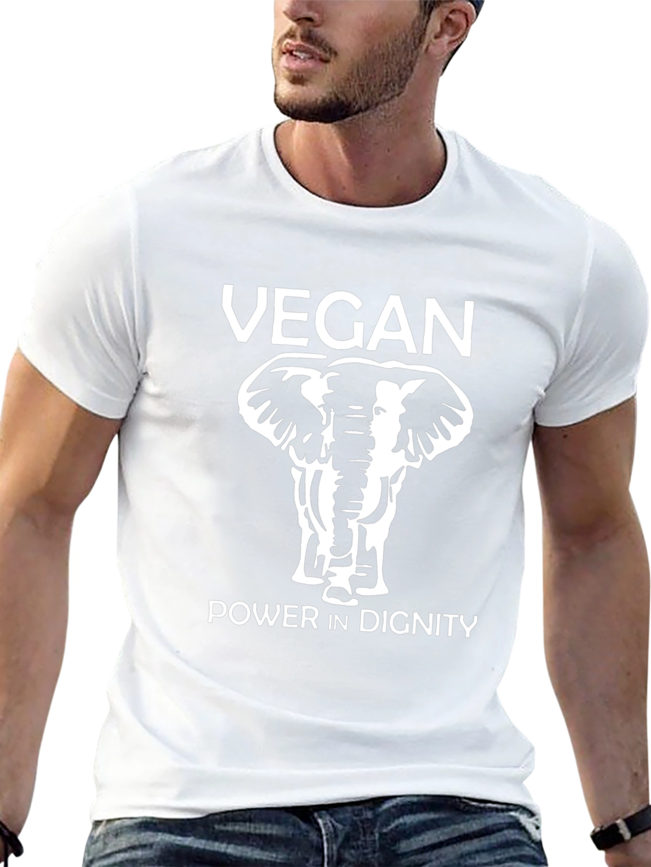 Camiseta Vegana con Elefante - Poder y Dignidad