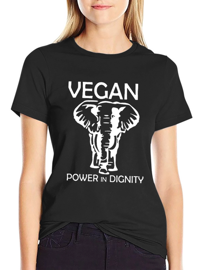 Camiseta Vegana con Elefante - Poder y Dignidad