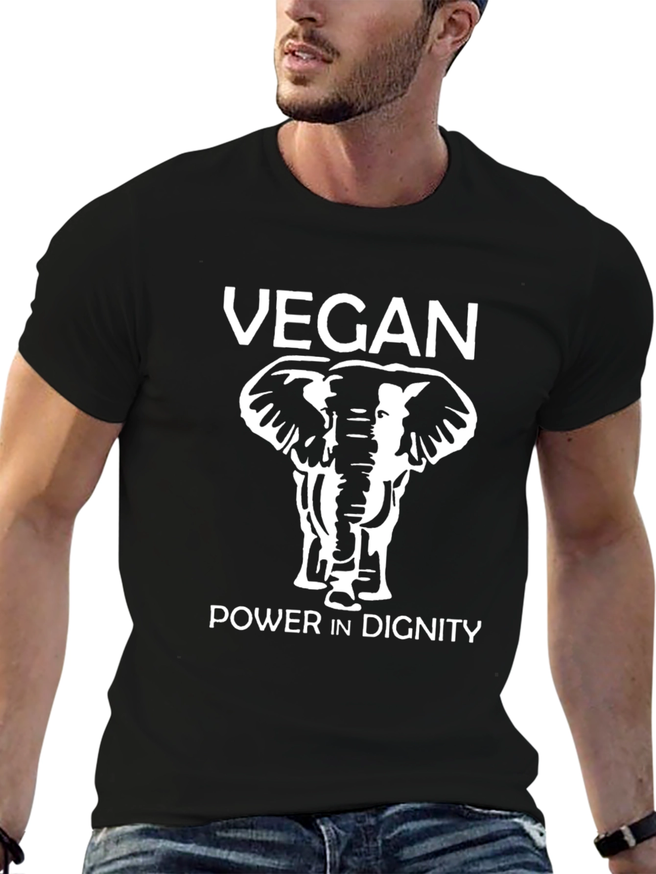 Camiseta Vegana con Elefante - Poder y Dignidad