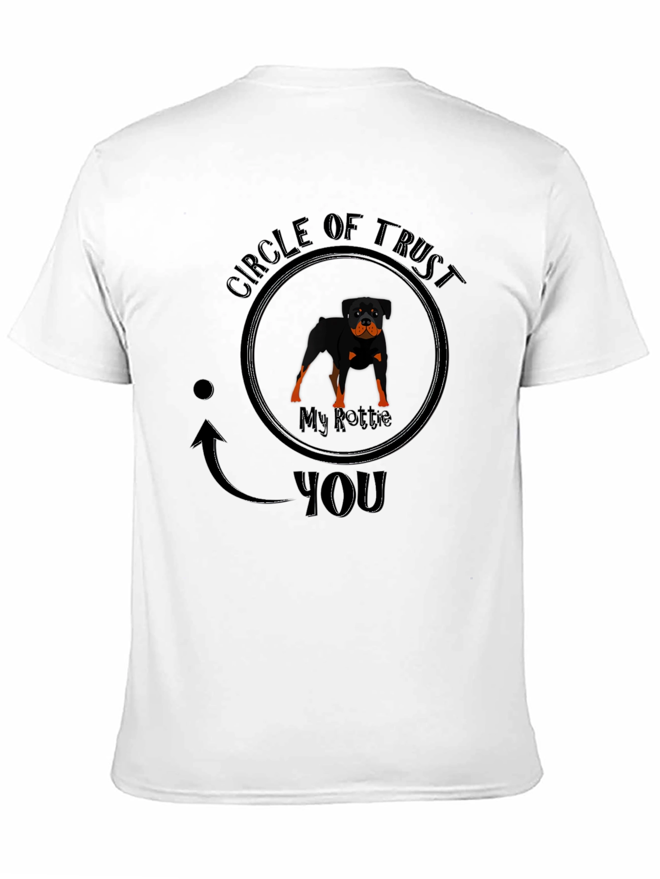Camiseta Negra Círculo de Confianza Rottweiler