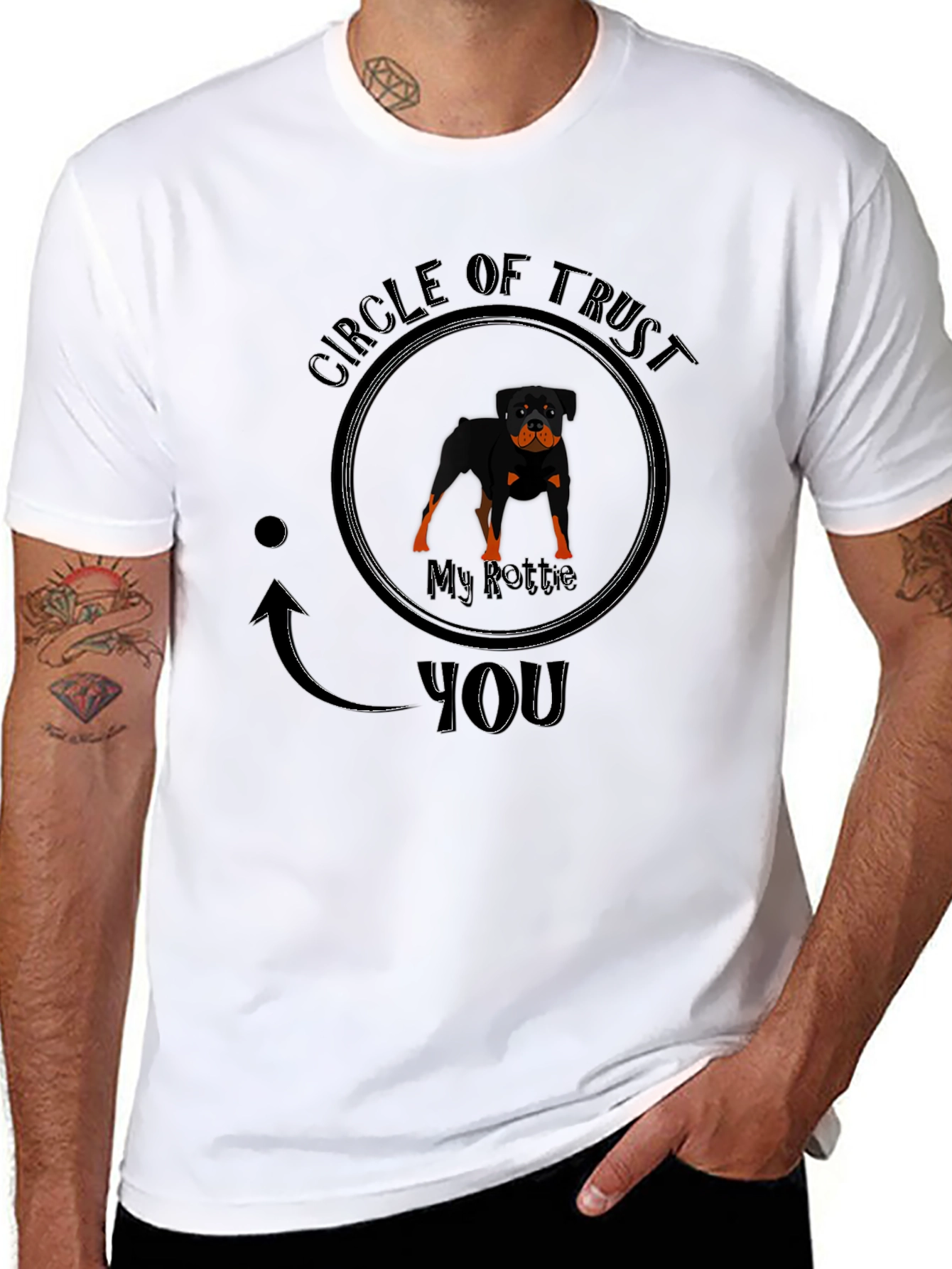 Camiseta Negra Círculo de Confianza Rottweiler