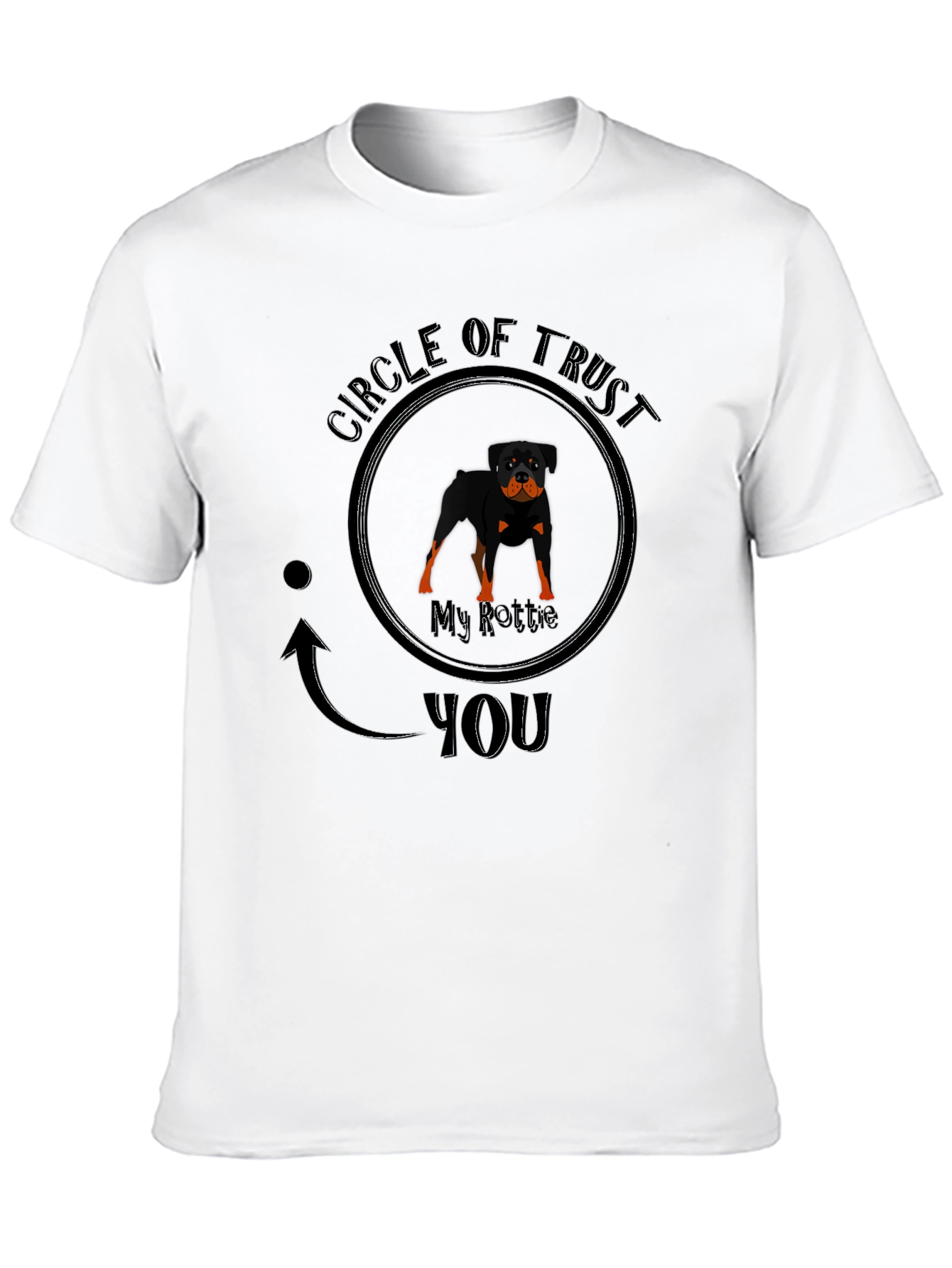 Camiseta Negra Círculo de Confianza Rottweiler