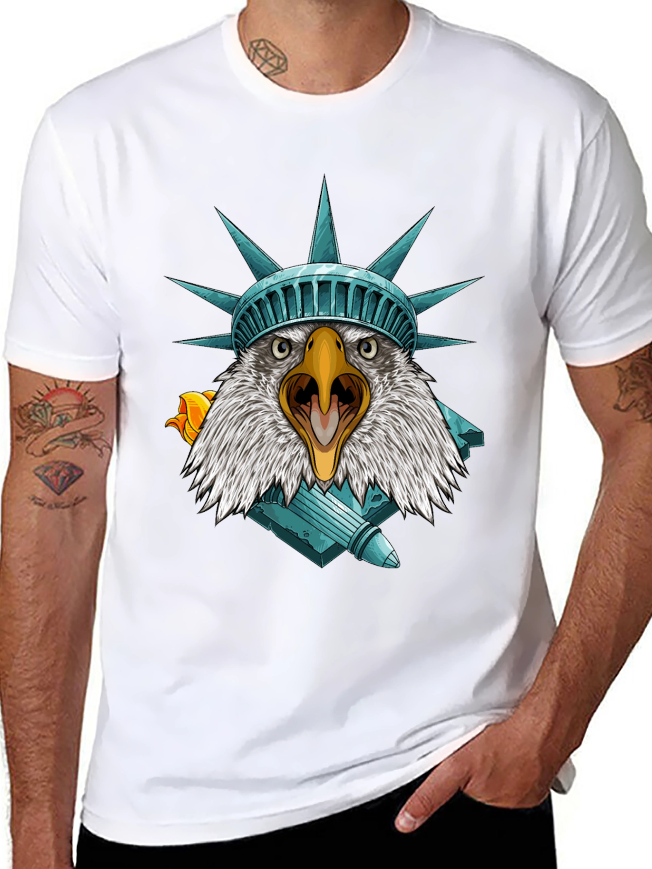 Camiseta Águila Estatua Libertad - Estilo Patriótico