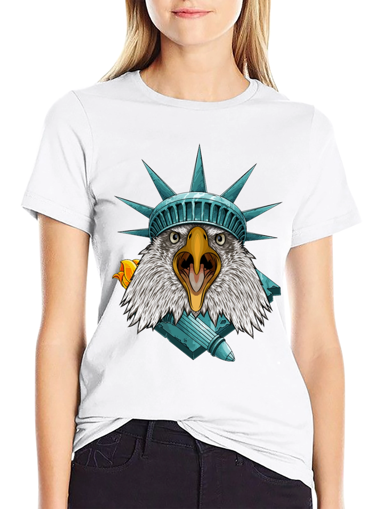 Camiseta Águila Estatua Libertad - Estilo Patriótico