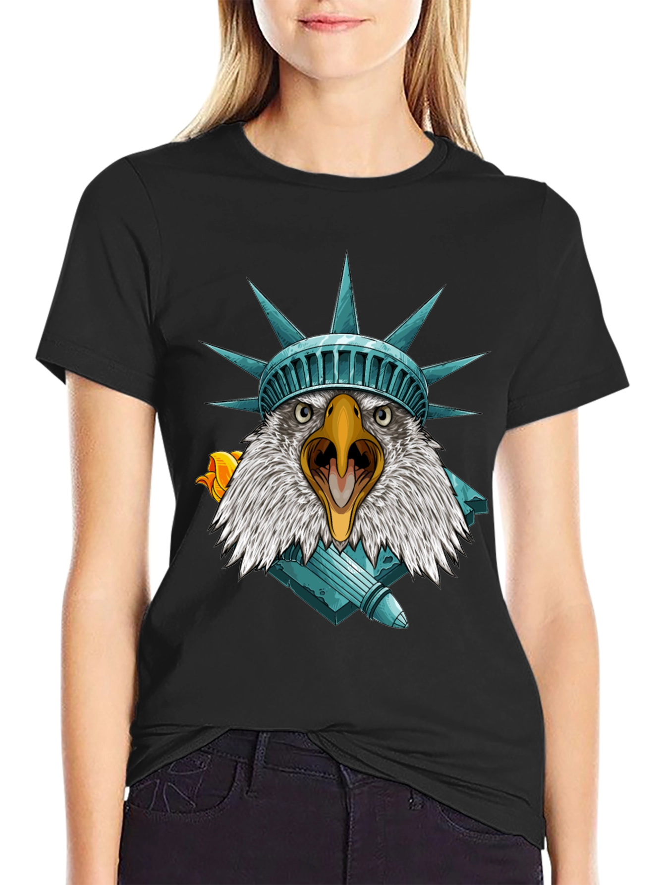 Camiseta Águila Estatua Libertad - Estilo Patriótico