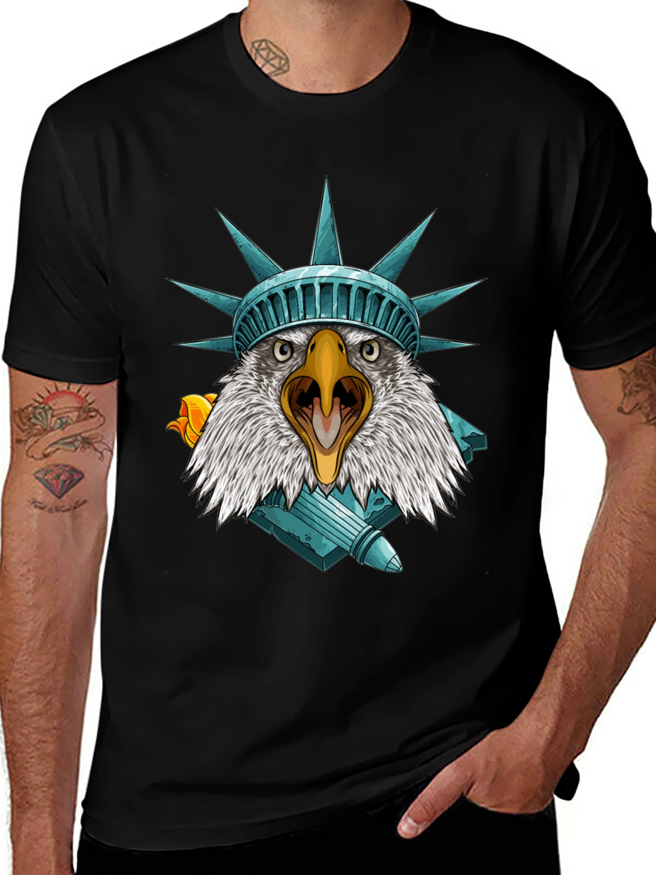 Camiseta Águila Estatua Libertad - Estilo Patriótico