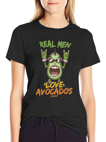 Camiseta Hombre Negra Aguacate Rockero