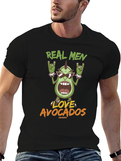 Camiseta Hombre Negra Aguacate Rockero