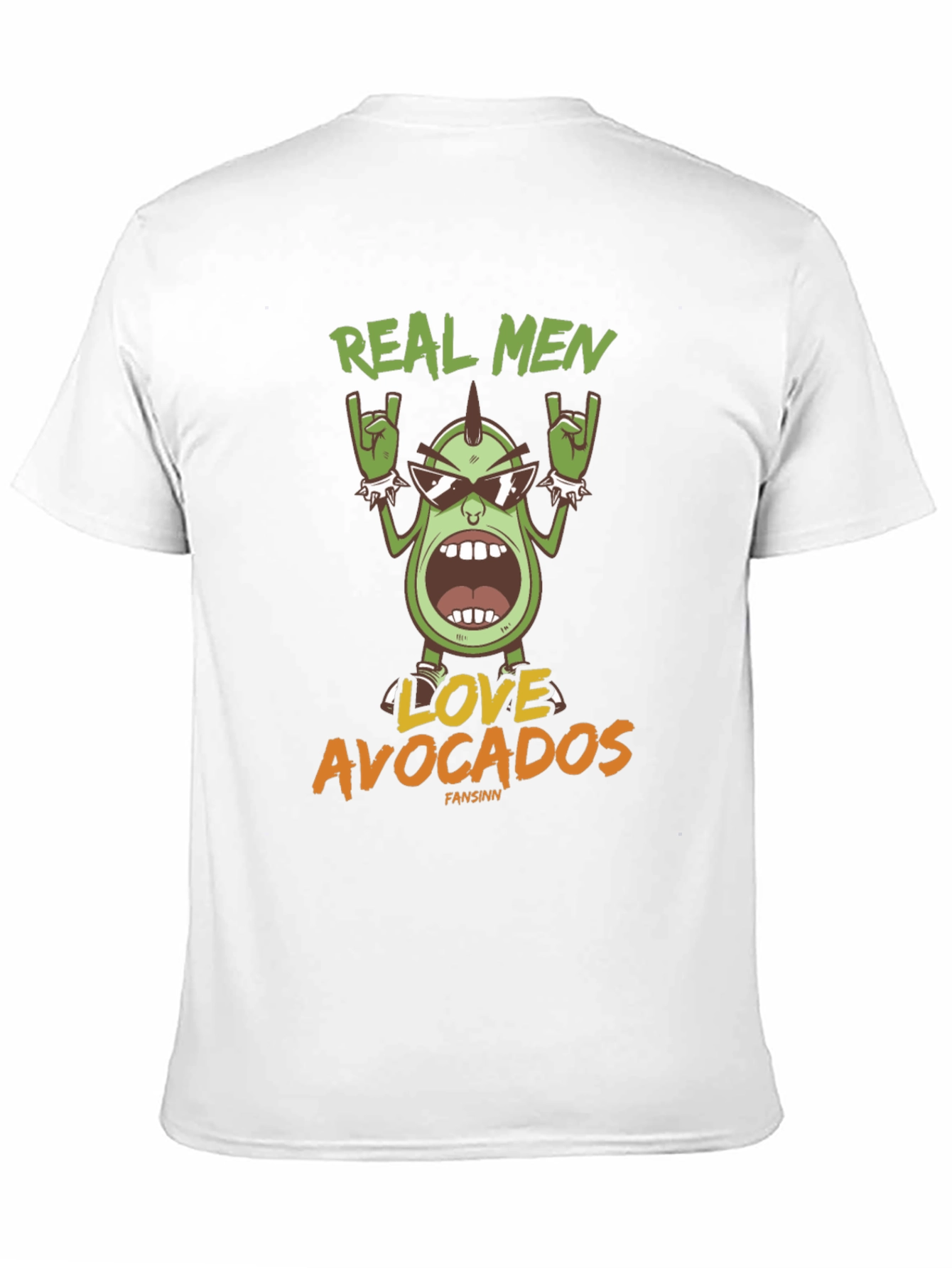 Camiseta Hombre Negra Aguacate Rockero