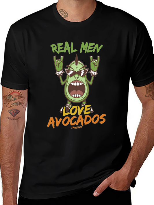 Camiseta Hombre Negra Aguacate Rockero