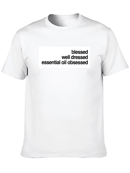 Camiseta Negra: Bendecido Bien Vestido Obsesionado Aceites