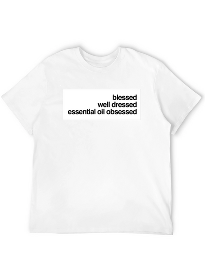 Camiseta Negra: Bendecido Bien Vestido Obsesionado Aceites