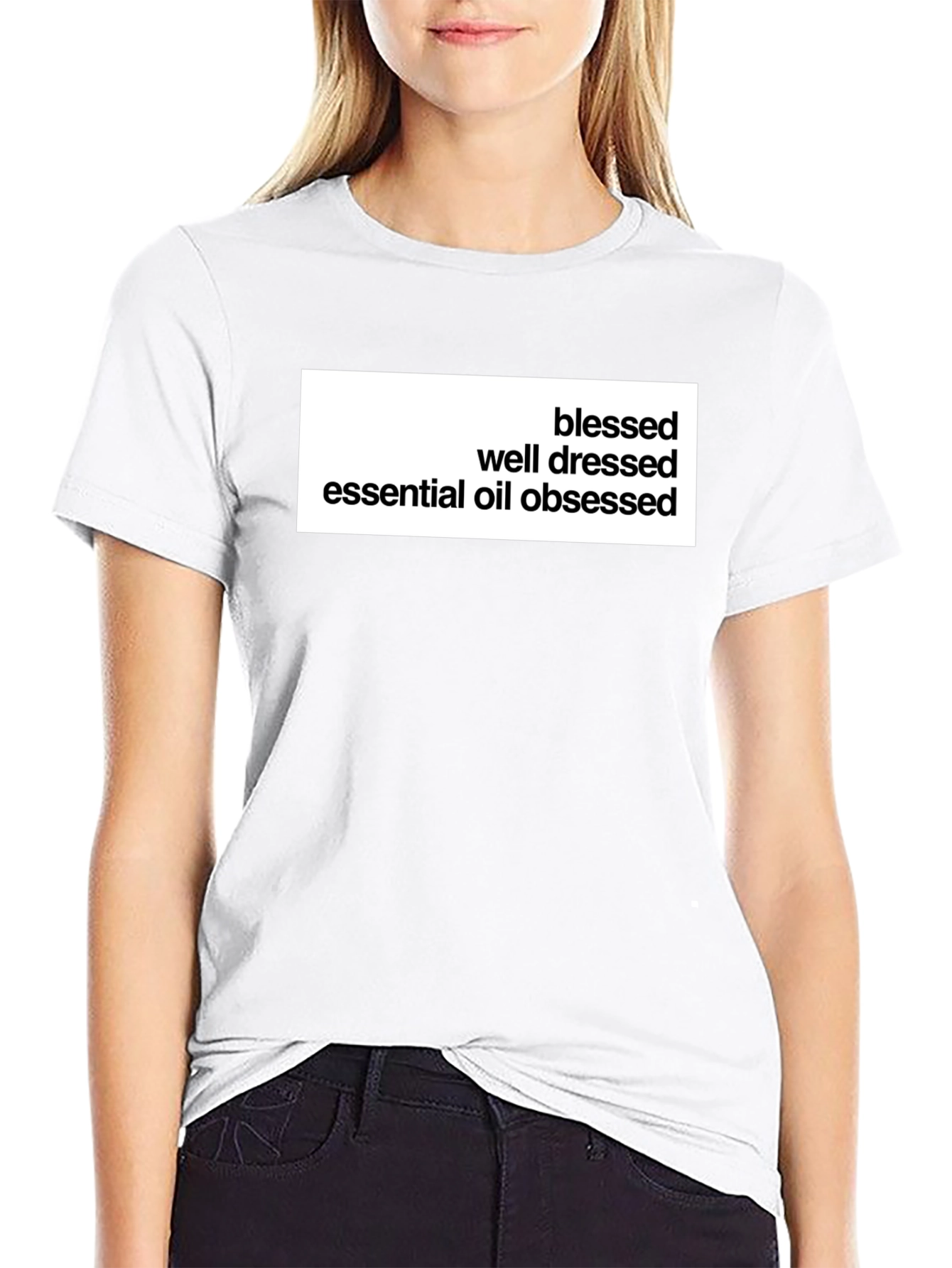Camiseta Negra: Bendecido Bien Vestido Obsesionado Aceites
