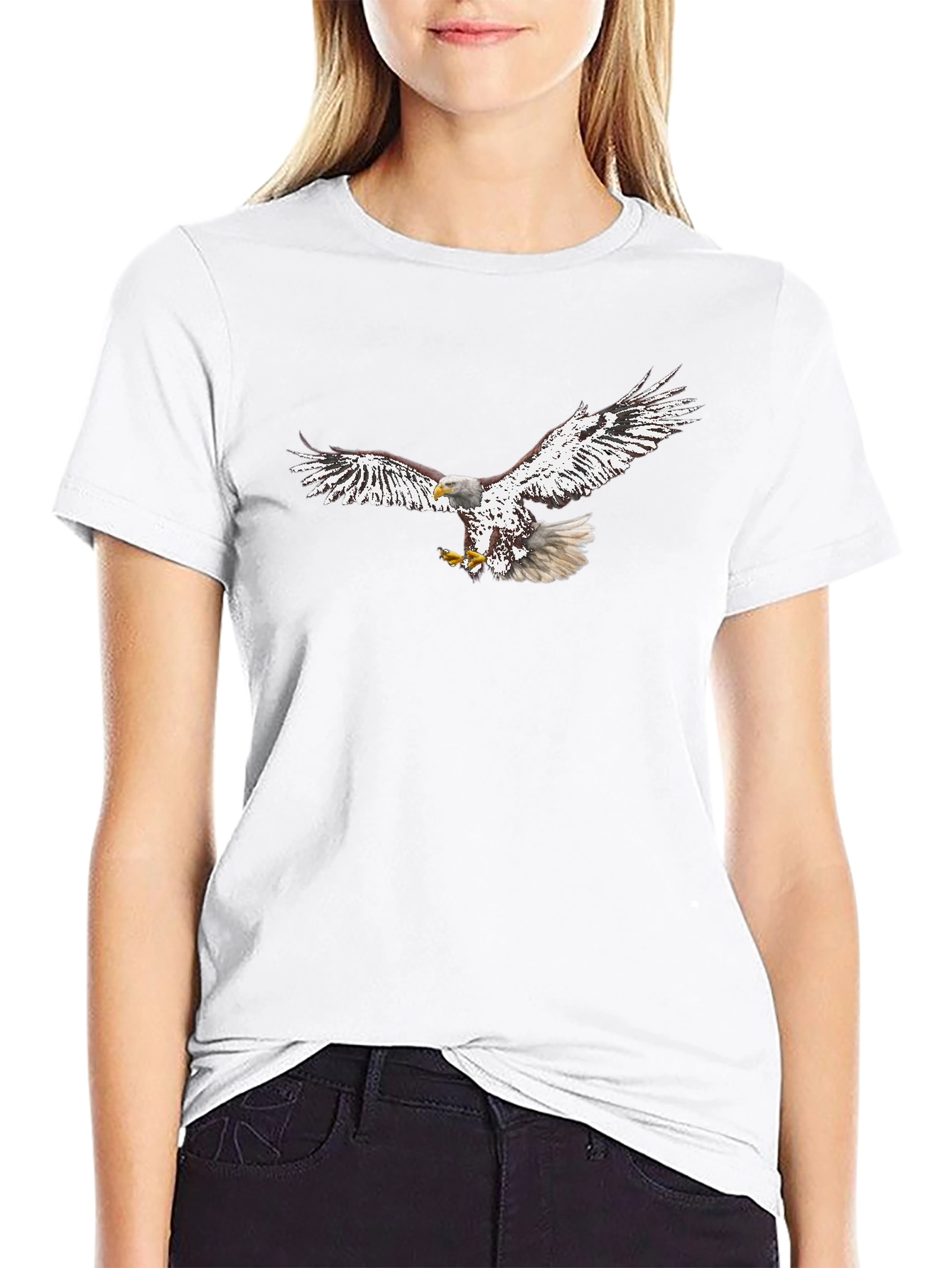 Camiseta Negra con Águila Imponente