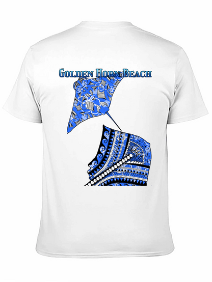 Camiseta Negra Playa Golden Horn con Diseño Único