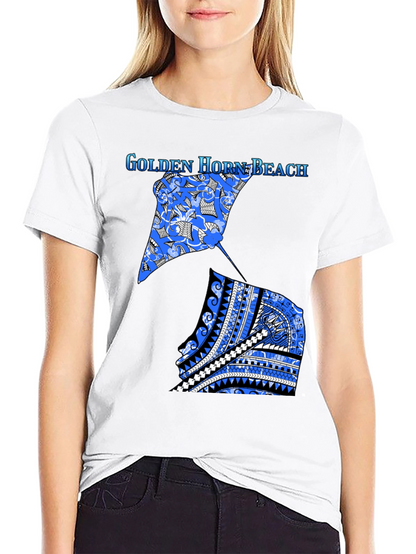 Camiseta Negra Playa Golden Horn con Diseño Único