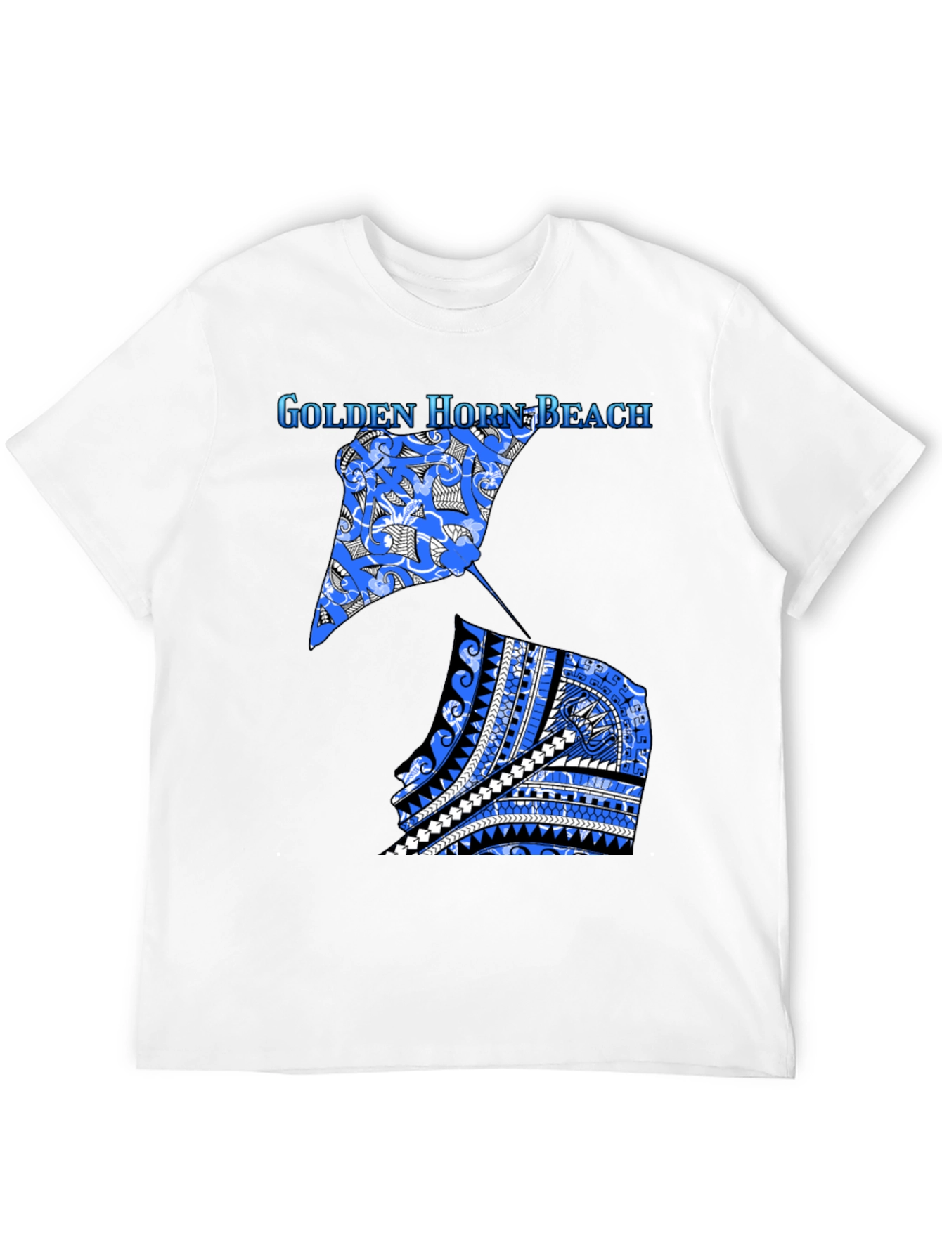 Camiseta Negra Playa Golden Horn con Diseño Único
