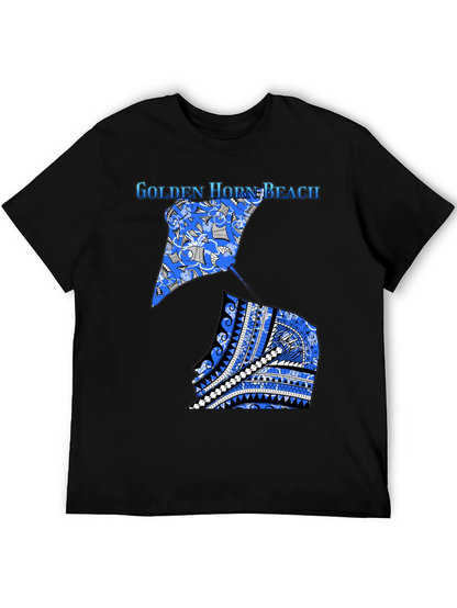 Camiseta Negra Playa Golden Horn con Diseño Único