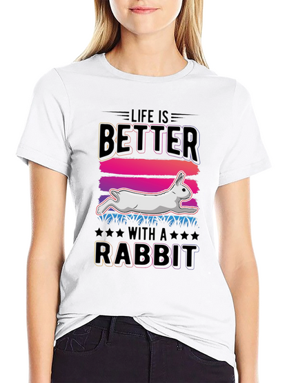Camiseta La Vida es Mejor con un Conejo