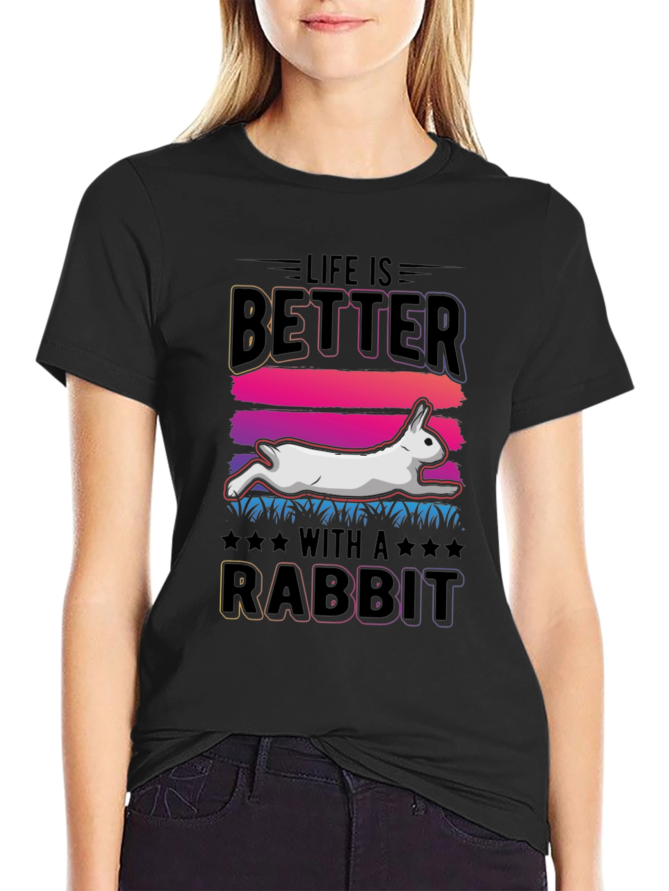Camiseta La Vida es Mejor con un Conejo