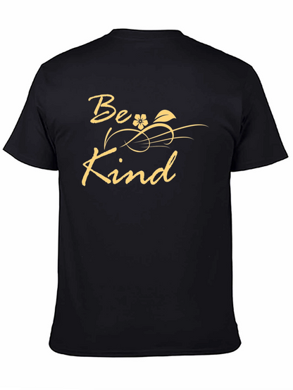 Camiseta Negra Be Kind - Diseño Floral