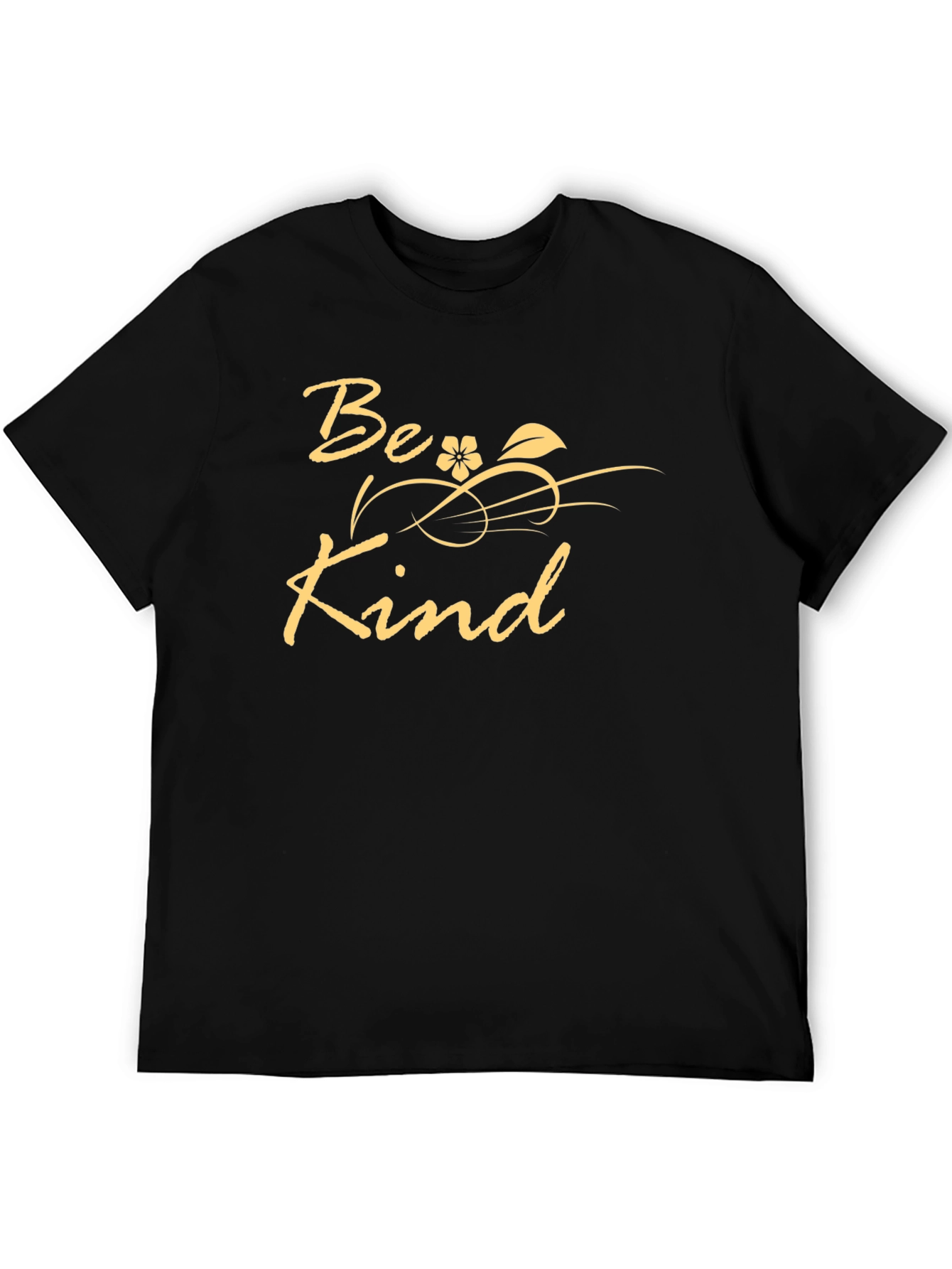 Camiseta Negra Be Kind - Diseño Floral