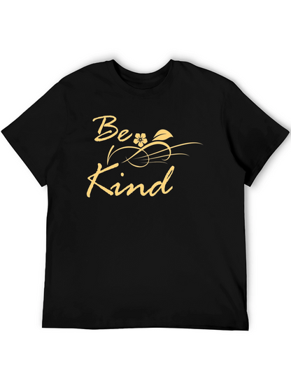 Camiseta Negra Be Kind - Diseño Floral