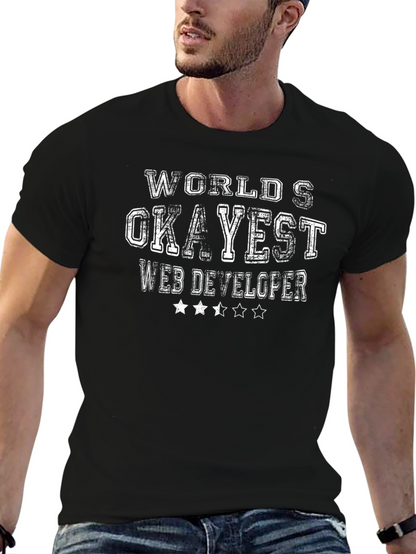 Camiseta Negra: Desarrollador Web Okayest del Mundo