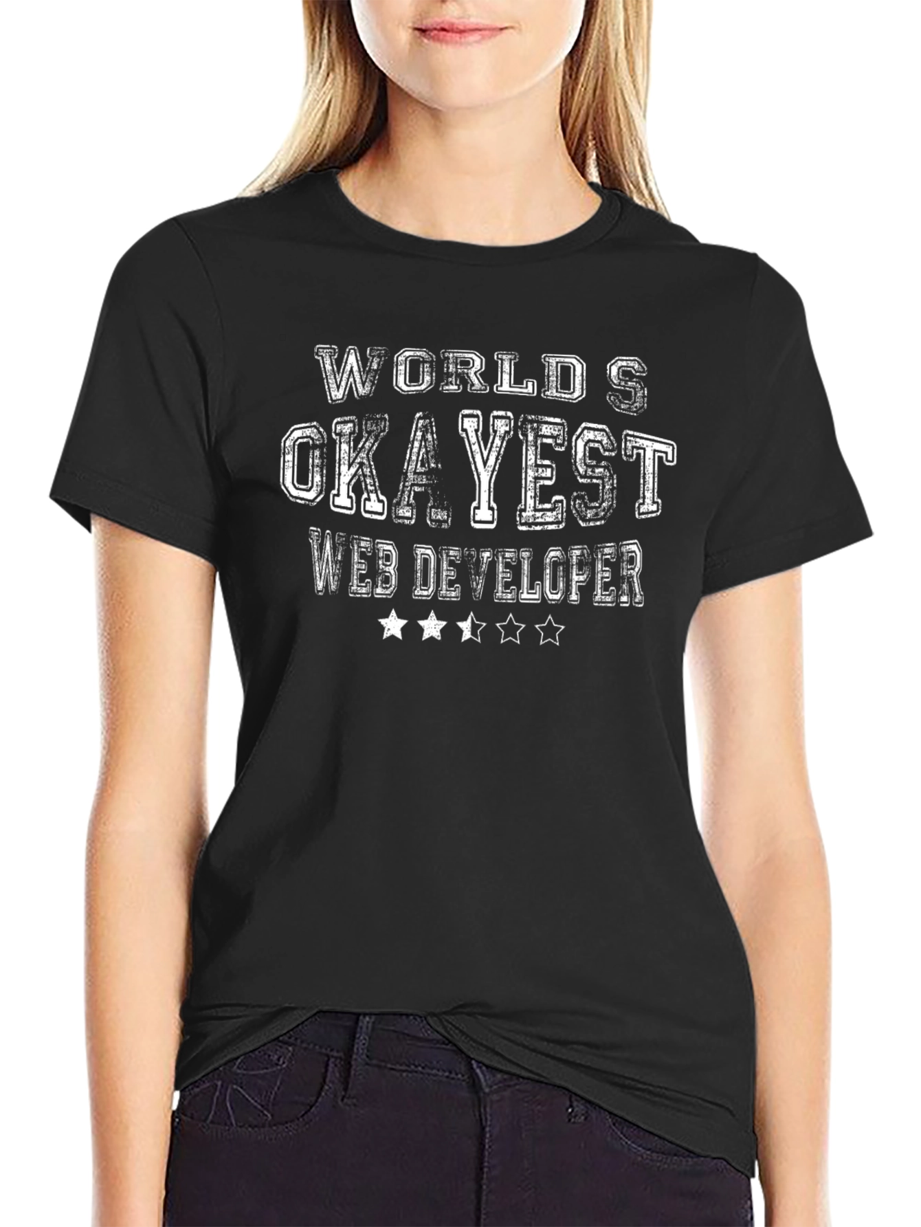 Camiseta Negra: Desarrollador Web Okayest del Mundo