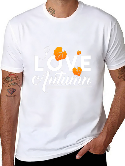 Camiseta Negra Amo el Otoño para Hombre