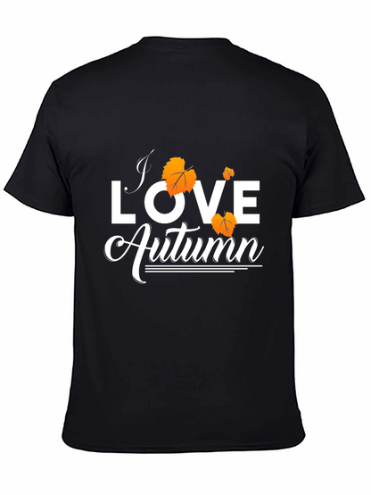 Camiseta Negra Amo el Otoño para Hombre