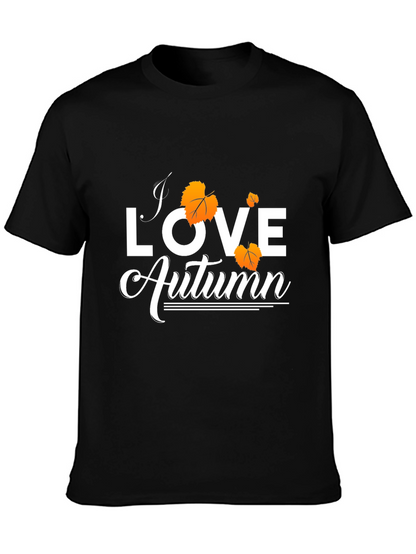 Camiseta Negra Amo el Otoño para Hombre