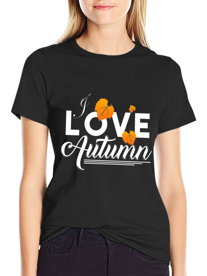 Camiseta Negra Amo el Otoño para Hombre