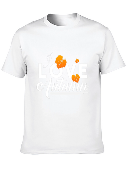 Camiseta Negra Amo el Otoño para Hombre