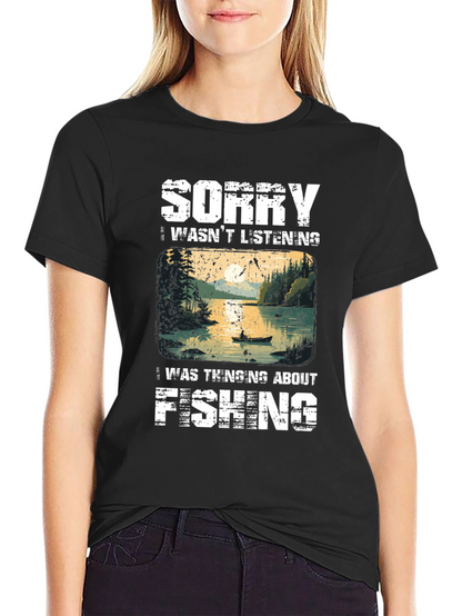 Camiseta Hombre Pesca - Lo Siento Pensaba en Pescar