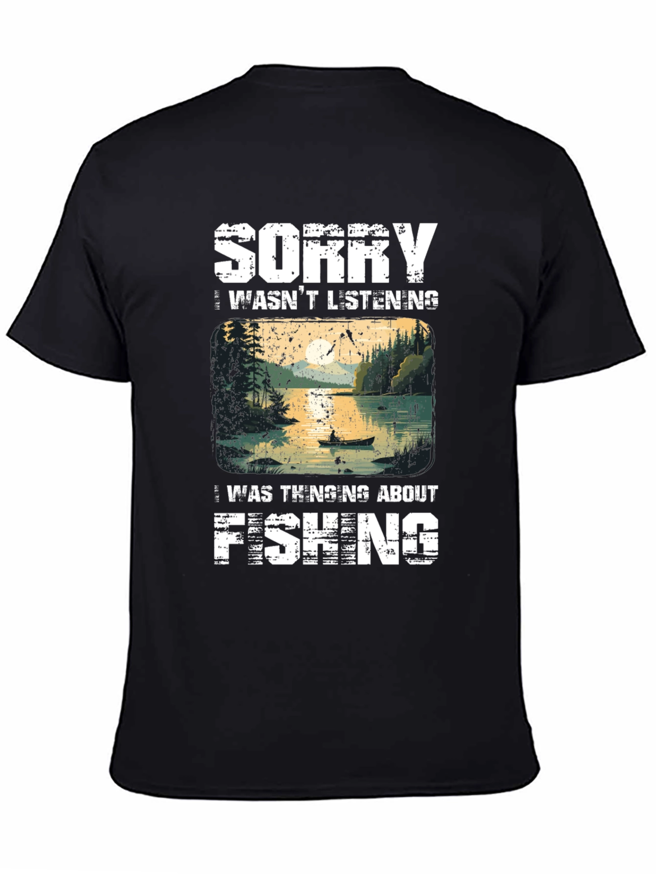 Camiseta Hombre Pesca - Lo Siento Pensaba en Pescar